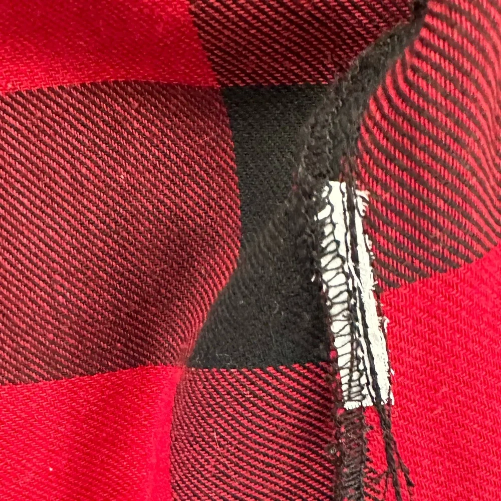 Burnside Vintage Plaid Boyfriend Flannel Shirt Red Black Large Huskers Nebraska - Picture 14 of 16